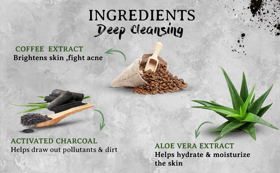 Aarogya India Detoxifying Charcoal Facewash | Charcoal Cleansing Facewash | Men & Women Face Wash (100 ml)