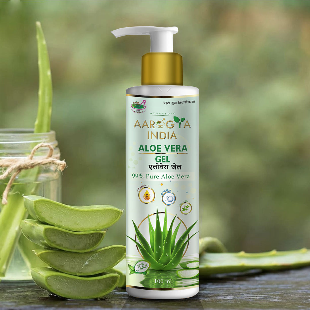 Aarogya India Pure Aloe Vera Gel | | Natural Moisturizer For Face & Body (200 ml)