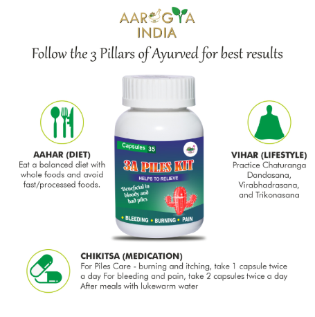 3A Piles Kit – बवासीर (Piles/Hemorrhoids) के लिए असरदार आयुर्वेदिक दवा  | सभी ग्रेड के लिए असरदार